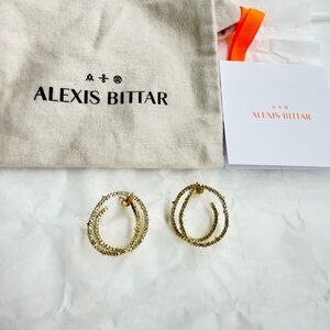 Alexis Bittar Textured Gold Hoop Earrings